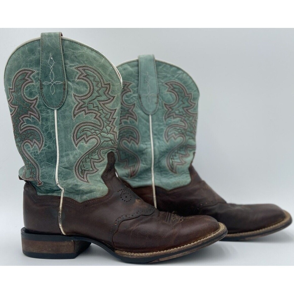 Dan Post CowGirl Women's Boots Distressed Turquoise Leather Size 10 Scotsdale